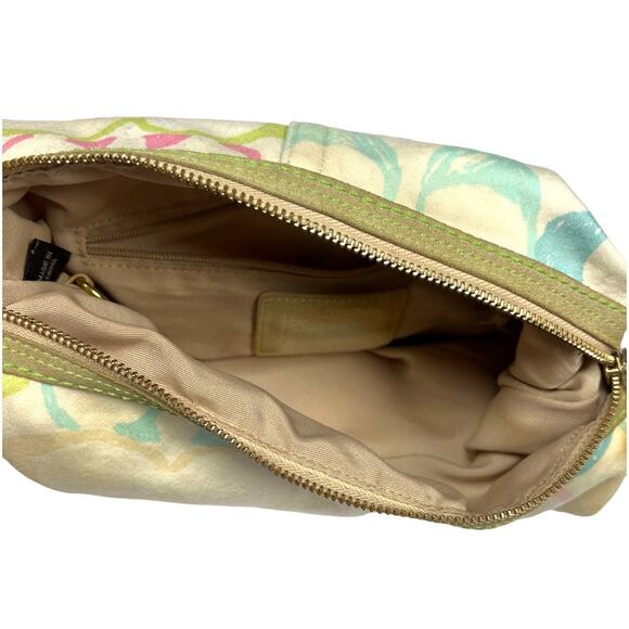 Coach Y2K Hobo Bag White Scribble C Canvas Small Purse Leather Accent Sold As Is - Picture 8 of 9